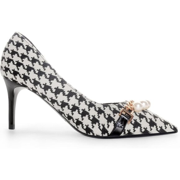 Ann Creek Women's Black Stiletto Dressy Pumps Pattern Design Pointed Toe Heels - Picture 2 of 6